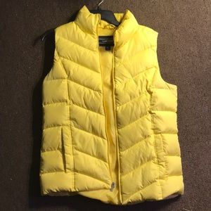Yellow Puffy Vest - LandsEnd - Size M